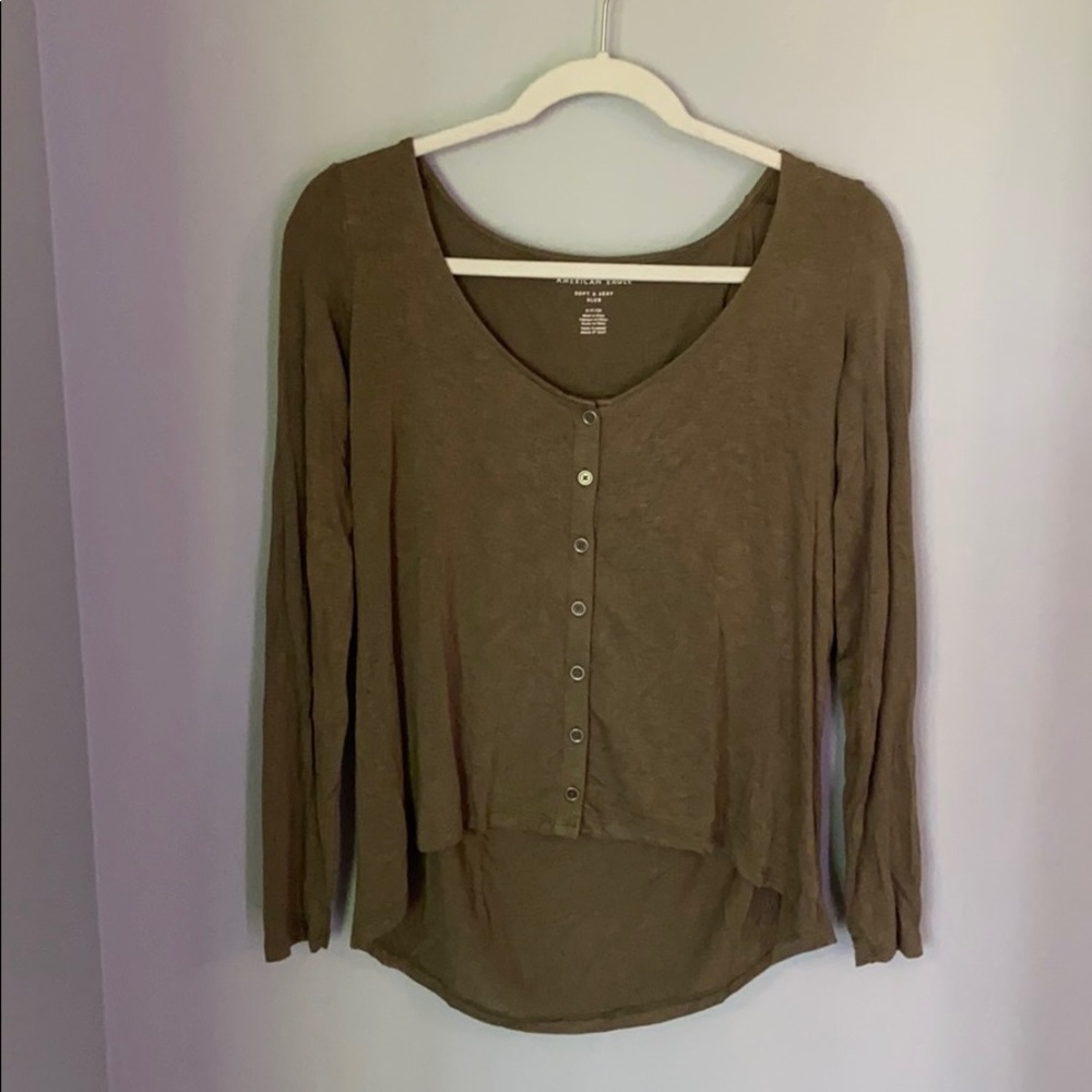 Army green long sleeve.